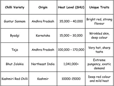 Indian Red Chilli Varieties